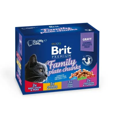 Brit Premium Plicuri Pisica Family Plate, 12x100 grame