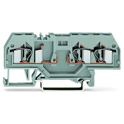3-conductor carrier terminal block; for DIN-rail 35 x 15 and 35 x 7.5; 4 mm²; CAGE CLAMP®; 4,00 mm²; gray