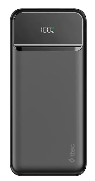 Baterie portabilă ttec – ReCharger LCD, 20000 mAh, neagră