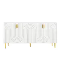 Comodă elegantă cu design unic cu valuri, Alb | Aosom Romania