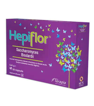 Hepiflor Saccharomyces B., 10 capsule, Terapia