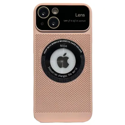 Husa Perforatii si Protectie camera, Magsafe, Air Shield, Compatibila cu iPhone 15, Disipare caldura, Decupaj sigla, Roz Engros