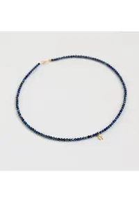 Colier realizat din pietre semipretioase lapis lazuli - accesorii argint925 placat cu aur