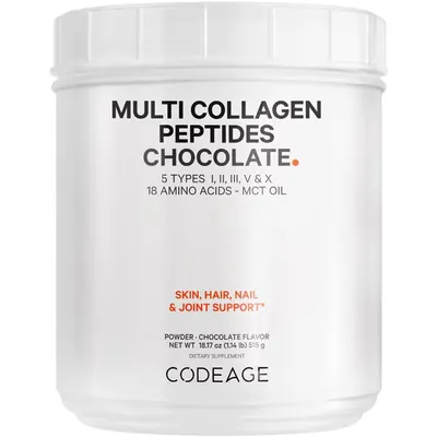 Colagen Hidrolizat din 5 Surse sub Forma de Peptide + MCT Oil cu Aroma de Ciocolata 515g