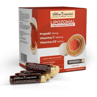 Lipozomal Propolis 100mg, Vitamina C 1000mg, Vitamina D3 2000UI 20 fiole