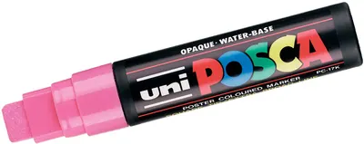 Marker permanent Uni Posca Bevel Tip - PC 17K L, 15mm, roz