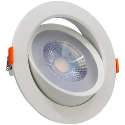 Corp de iluminat LED încastrat, reglabil 200-240 V, 50Hz, 9W, 3000K, 630lm, 38°, IP20, EEI=G