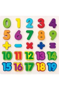 Puzzle 3D din lemn: Matematica, numere
