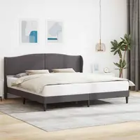 vidaXL Cadru de pat cu headboard Gri 200 x 200 cm Piele artificială