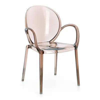 Scaun de dining maro deschis din plastic Camilla – Bizzotto