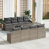 Gossi set de canapea de gradina cu 9 piese si perne gri din poliratan
