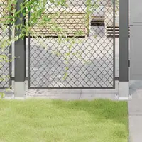 vidaXL Baze stâlp pătrate 4 buc Argintiu 91x91 mm Oțel galvanizat