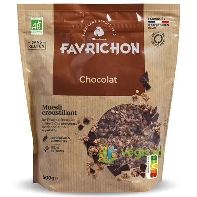 Musli Crocant cu Ciocolata fara Gluten Ecologic/Bio 500g