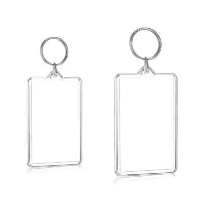 Breloc dreptunghiular transparent inserție foto 7,6x5.1cm