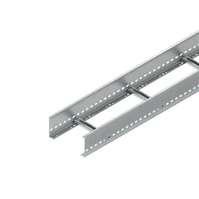 Jgheab trepte scara de cablu 300 mm, cu profile laterale perforate continuu, cu trepte nituite, deschise in sus din profile C cu latimea fantei de 11 mm KL 100.503/3