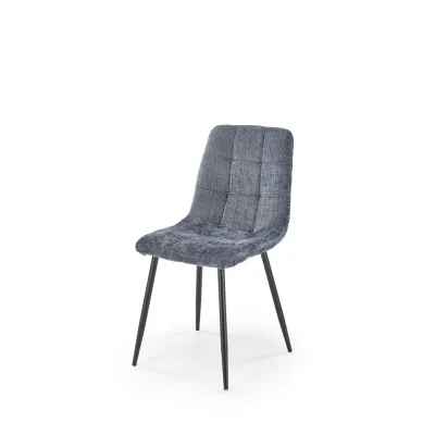 Scaun pentru living, tapiterie din catifea gri, design modern, cadru metal si picioare antiderapante, 45x53x87x48 cm