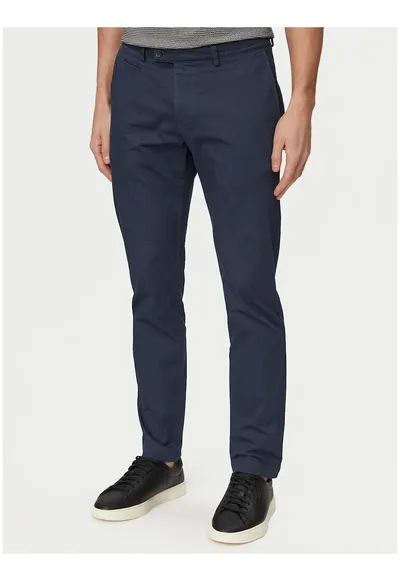 Pantaloni Chino Barbati - bumbac - Alb/Albastru