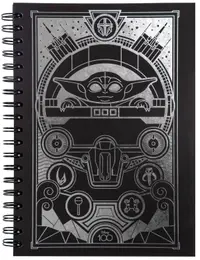 Caiet cu spirală Cool Pack Black - Disney 100, Grogu, B5, pătrate mici, 100 foi