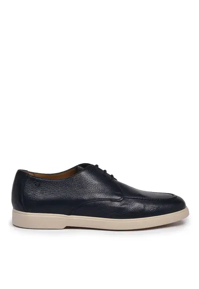 Pantofi de piele cu siret - Albastru ultramarin