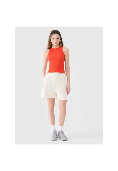 Pantaloni scurti de sport supradimensionati - alb - bumbac 85% - fara captuseala