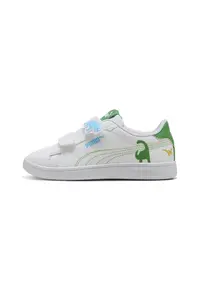 Pantofi sport Smash 3.0 Dino cu velcro - Alb optic/Verde aquamarin