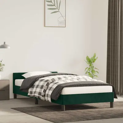 vidaXL Cadru de pat fără saltea, verde închis, 80x200 cm, catifea