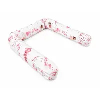 Aparatoare pentru patut, Qmini, Tip rulou, Cu husa detasabila, Lungime 180 cm, Din bumbac certificat Oeko Tex Standard 100, Fairy Pink