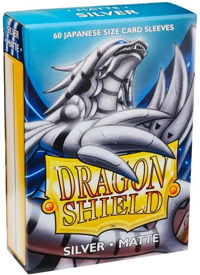 Protecții pentru cărți de joc Dragon Shield Sleeves - Small Matte Silver (60 buc.)