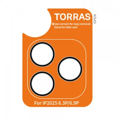 Folie de protectie Camera Spate Torras Lensguard pentru Apple iPhone 17 Pro, Sticla Securizata, Neagra
