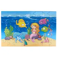 Puzzle din lemn, Sirena, 48 piese