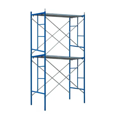 Schela circulabila -albastra- din otel H3400*L1800*W1219 mm cu 4 seturi de diagonale și 2 platforme