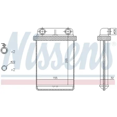 Schimbator caldura, incalzire habitaclu NISSENS 72671