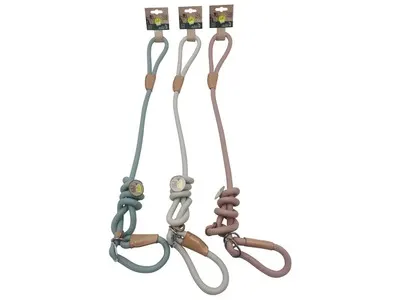 Lesa pentru caini, alba, ECO, Ø 1.2 cm, lungime 150 cm, pentru caini cu greutate de pana la 25 kg