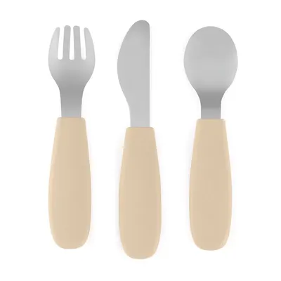 Set complet tacamuri, Petite&Mars, Take&Match, Din silicon si otel inoxidabil, Fara BPA, 12 luni+, Bej