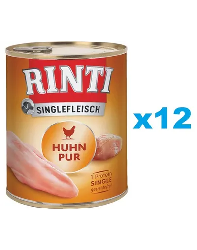 RINTI Singlefleisch Chicken Pure pui 12x800 g conserve alimente caini
