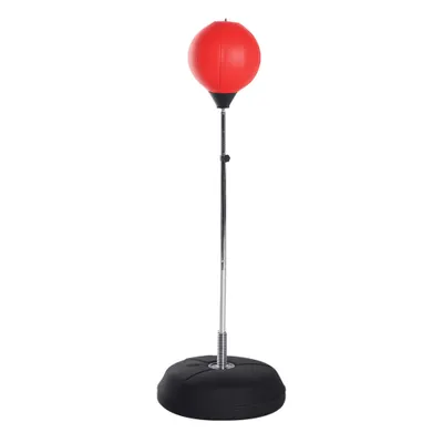 HOMCOM Sac de Box de Podea cu Înălțime Reglabilă, Mănuși de Box și Bază Umplută, 43x43x126-144 cm, Roșu | Aosom Romania