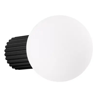 Aplică de perete neagră ø 12 cm Orbital – Sollux