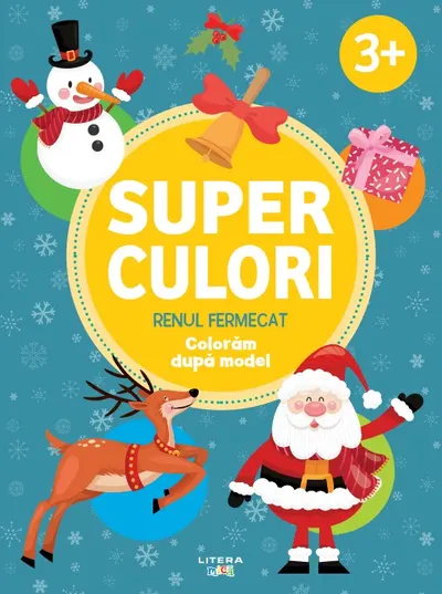 Superculori. Renul fermecat. Coloram dupa model (3+)