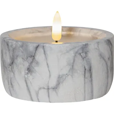Lumânare cu LED din beton Star Trading Flamme Marble, înălțime 7,5 cm