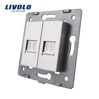 Modul Priza dubla reţea calculator + telefon, RJ45+RJ11 Gri