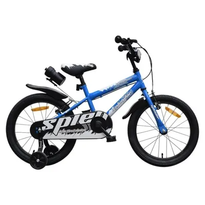 Bicicleta pentru copii Novokids SplendOr Boom PRO Edition Albastru Cu bidon pentru apa, Roti 14 inch, Greutate admisa 50 kg, Cadru din otel, Roti ajutatoare detasabile, Ghidon reglabil pe inaltime