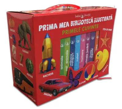 Cutie Prima mea bibliotecă ilustrată. Primele cuvinte. Bebe învață (8 cărticele)