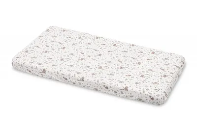 Cearceaf imprimat Sensillo Forest Beige pentru saltea copii 120x60 cm,banda elastica de fixare,material din bumbac 100