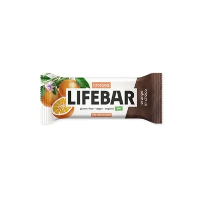 Baton cu portocale invelit in ciocolata bio 40g Lifebar