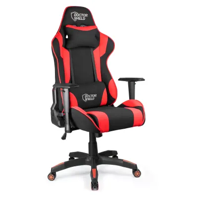 Scaun Gaming Profesional Dr.Shield Air Force, King Size, Cadru Otel, Material Textil - Negru/ Rosu