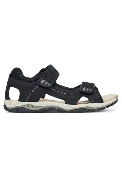Sandale baieti - piele nabuc - bleumarin - sistem inchidere Velcro