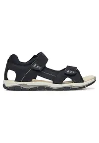 Sandale baieti - piele nabuc - bleumarin - sistem inchidere Velcro