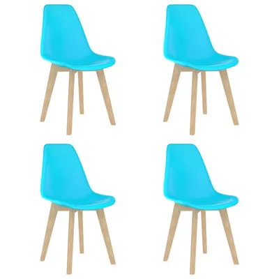 vidaXL Scaune de bucătărie, 4 buc., albastru, plastic