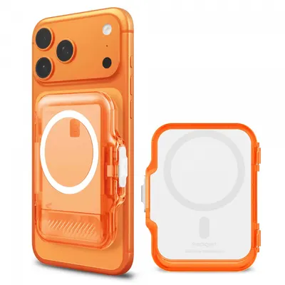 Portofel MagSafe, Spigen, TinTap MagFit+, Portocaliu Satinat AFA11381