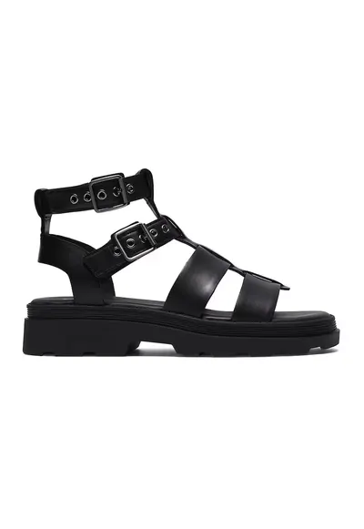 Sandale din piele cu bareta pe glezna Orinoco - Negru